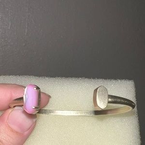 Retired Kendra Scott adjustable cuff pink pearl/gold